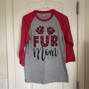 Simply Faithful Women’s Fur Mom 3/4 Sleeve Raglan Tee - Size S